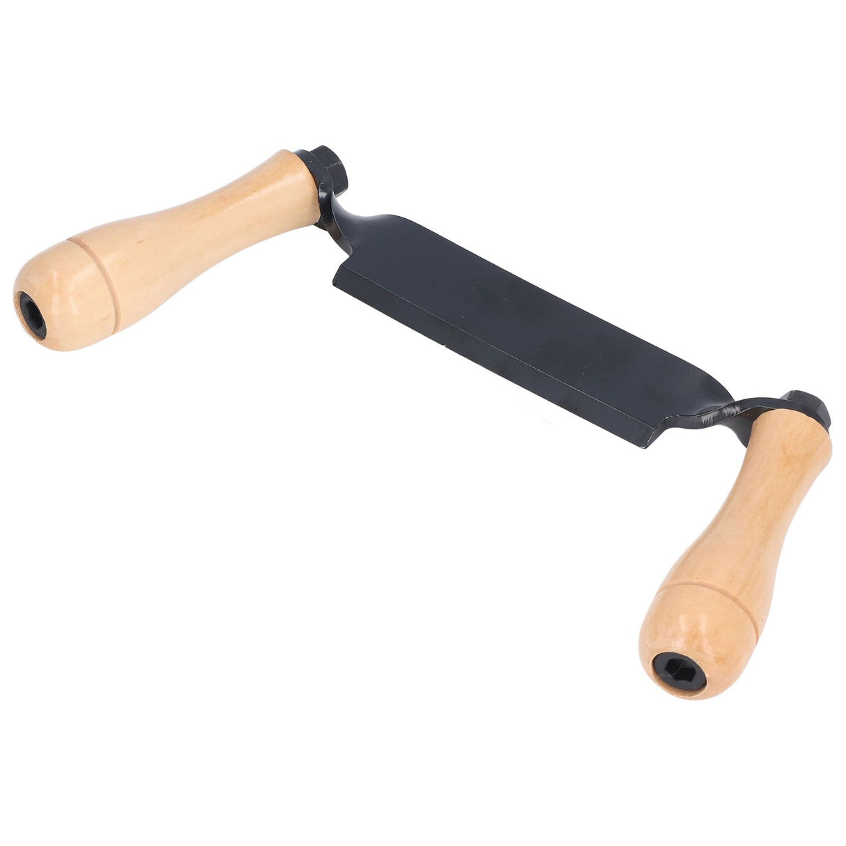 Straight Draw Knife Tungsten Steel Wooden Handle Straight Type Safe Durable Draw Shave Tool for Log Wood Fence Post 8in