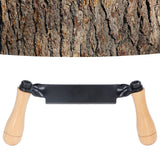 Straight Draw Knife Tungsten Steel Wooden Handle Straight Type Safe Durable Draw Shave Tool for Log Wood Fence Post 8in