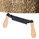 Straight Draw Knife Tungsten Steel Wooden Handle Straight Type Safe Durable Draw Shave Tool for Log Wood Fence Post 8in