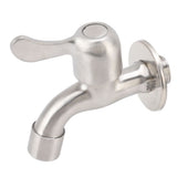 Washing Machine Tub Tap Faucet Stainless Steel Wall Mounted Single Cold Water Tap with Bubbler and Water Valve - Side View