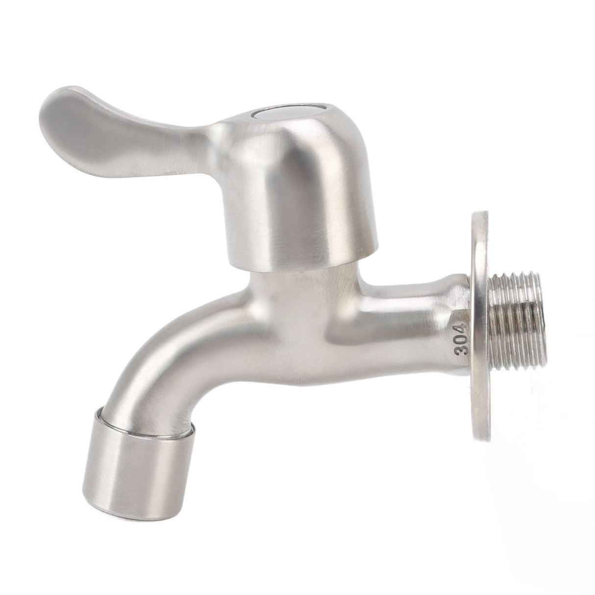 Washing Machine Tub Tap Faucet Stainless Steel Wall Mounted Single Cold Water Tap with Bubbler and Water Valve