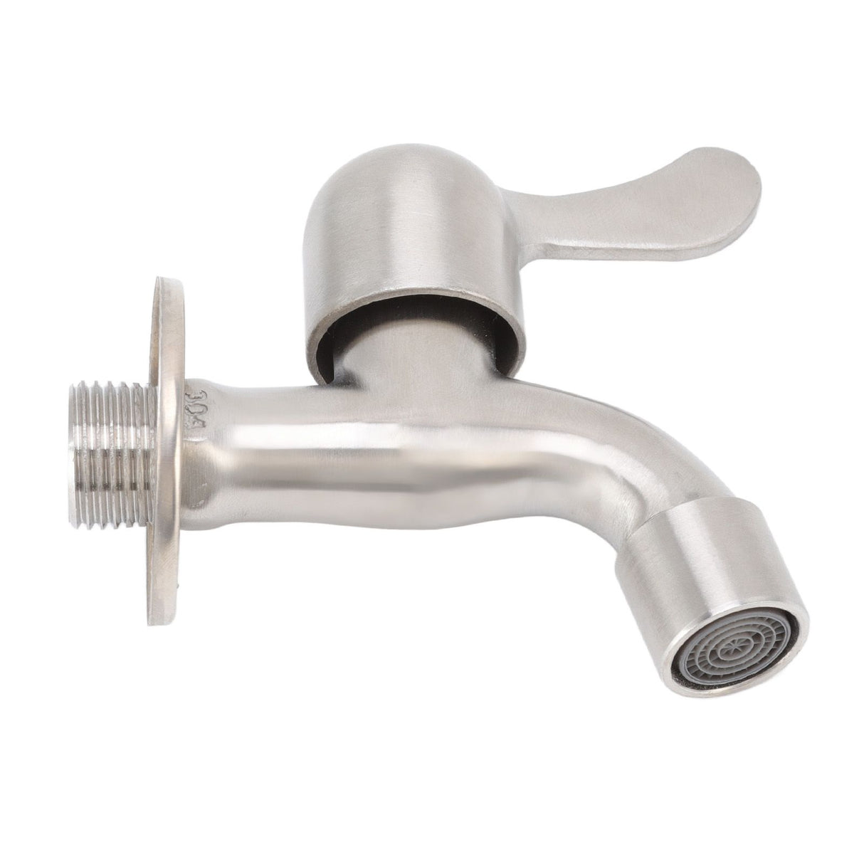 Washing Machine Tub Tap Faucet Stainless Steel Wall Mounted Single Cold Water Tap with Bubbler and Water Valve