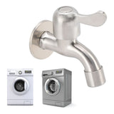 Washing Machine Tub Tap Faucet Stainless Steel Wall Mounted Single Cold Water Tap with Bubbler and Water Valve