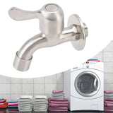 Washing Machine Tub Tap Faucet Stainless Steel Wall Mounted Single Cold Water Tap with Bubbler and Water Valve