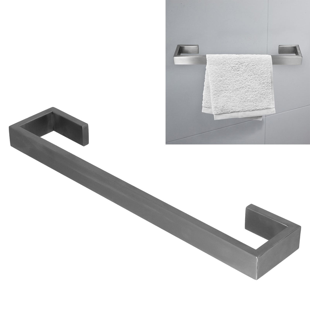 40cm Bath Towel Holder Brushed 304 Stainless Steel Wall Mount Towel Bar Rack for Bathroom