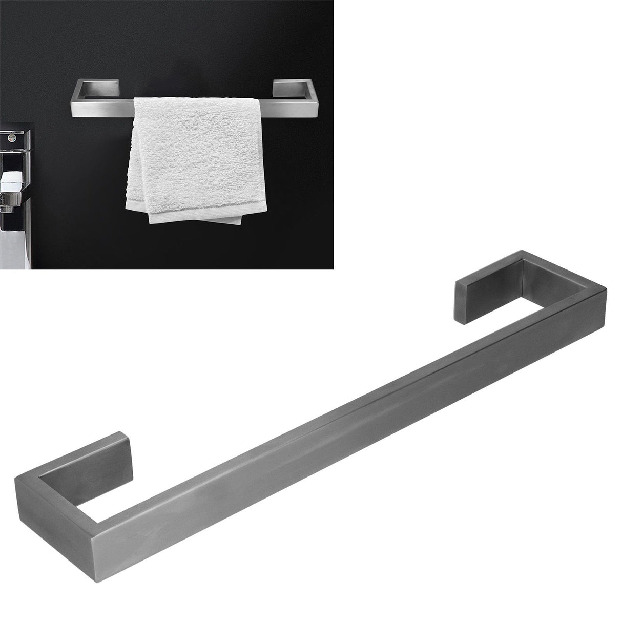 40cm Bath Towel Holder Brushed 304 Stainless Steel Wall Mount Towel Bar Rack for Bathroom