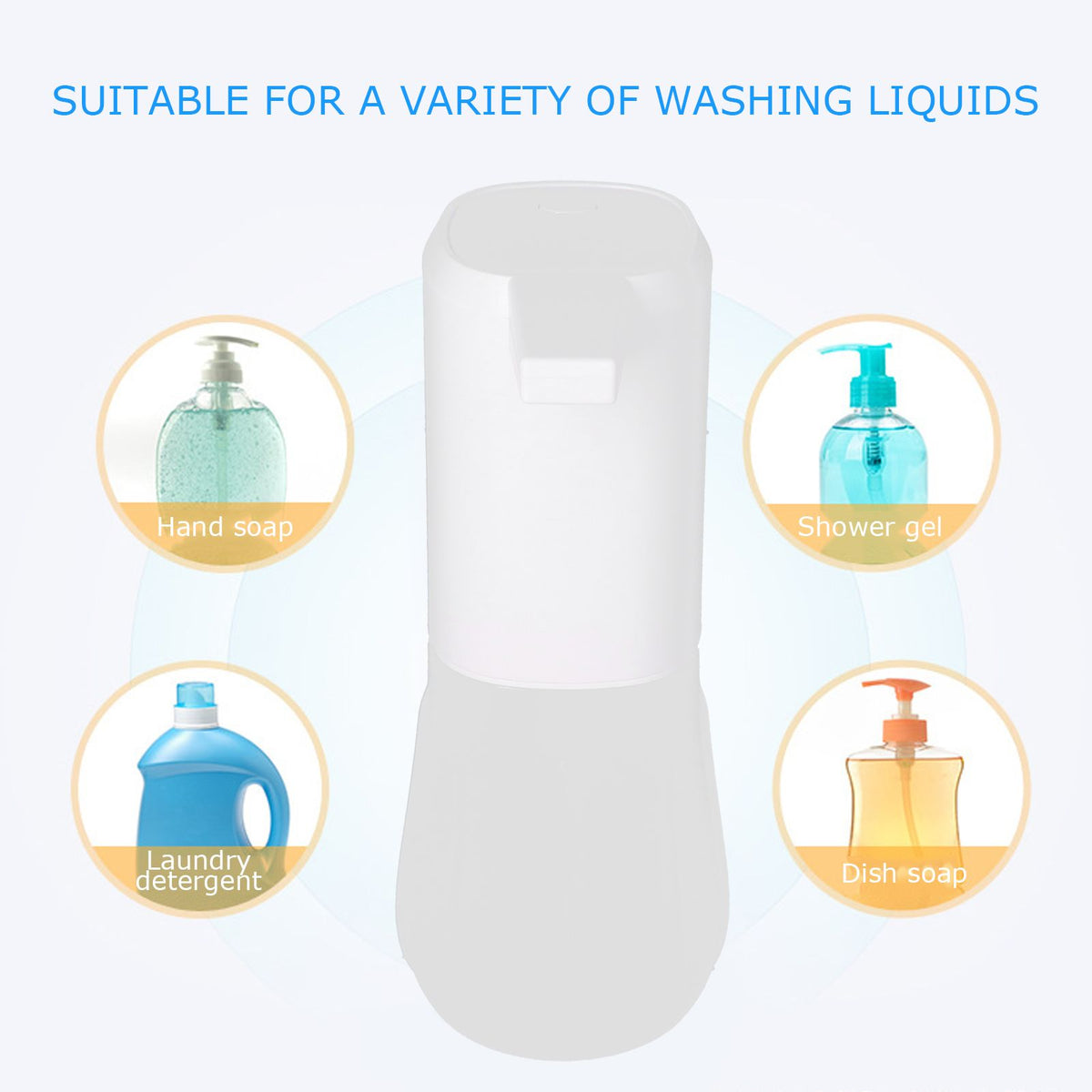 600ml Soap Dispenser Large Capacity Induction Electric Automatic Soap Dispenser for Home BathroomWhite Spray Type