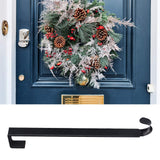 Retractable Door Wreath Hook Adjustable No Punch Door Wreath Hanger Christmas OrnamentBlack - Extra Image