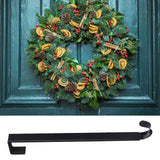 Retractable Door Wreath Hook Adjustable No Punch Door Wreath Hanger Christmas OrnamentBlack