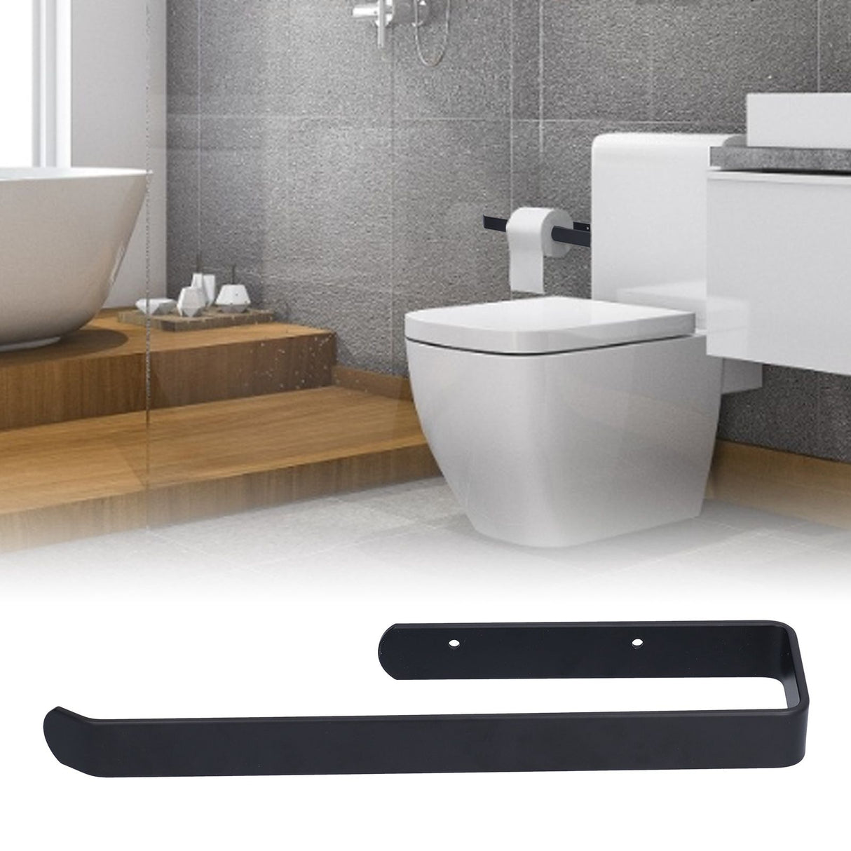 Towel Bar Aluminum Alloy Extended Stable Wall Mounted Toilet Paper Holder for Bathroom Toilet Hotel