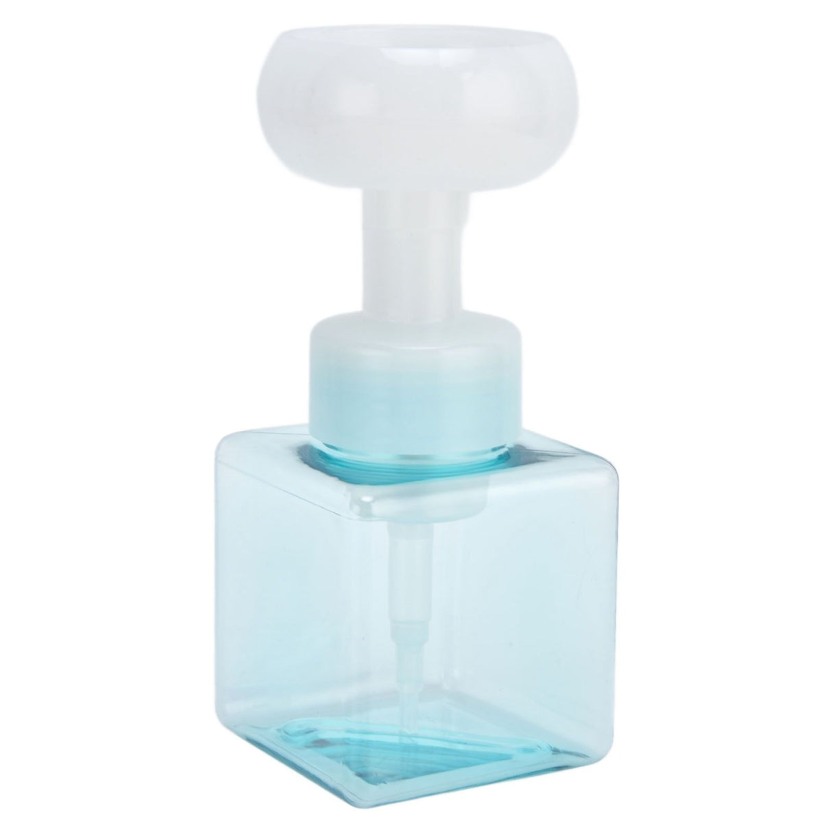 250ml Foaming Bottle PETG Plastic Flower Foam Dispenser Square Bottles for Cosmetic PackagingTransparent Blue
