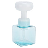 250ml Foaming Bottle PETG Plastic Flower Foam Dispenser Square Bottles for Cosmetic PackagingTransparent Blue - Front View