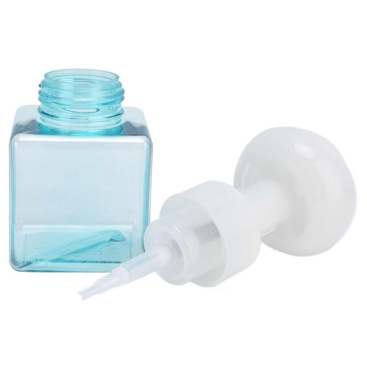 250ml Foaming Bottle PETG Plastic Flower Foam Dispenser Square Bottles for Cosmetic PackagingTransparent Blue