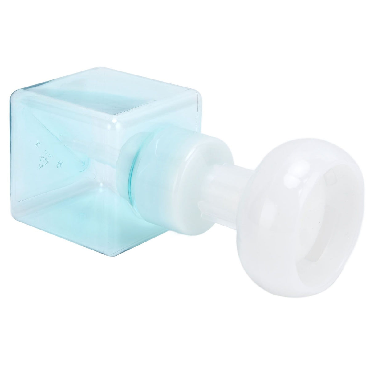 250ml Foaming Bottle PETG Plastic Flower Foam Dispenser Square Bottles for Cosmetic PackagingTransparent Blue