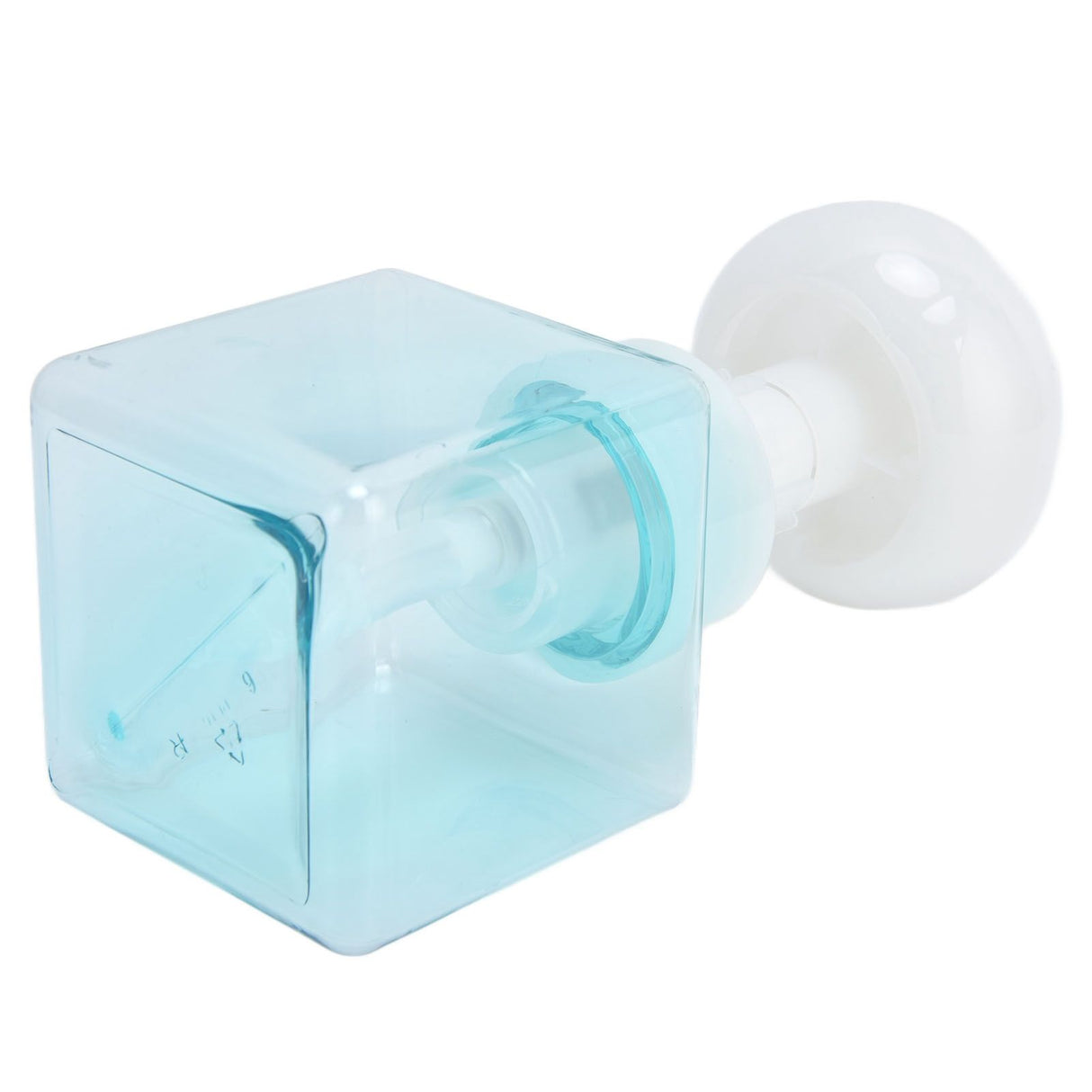250ml Foaming Bottle PETG Plastic Flower Foam Dispenser Square Bottles for Cosmetic PackagingTransparent Blue