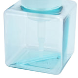 250ml Foaming Bottle PETG Plastic Flower Foam Dispenser Square Bottles for Cosmetic PackagingTransparent Blue