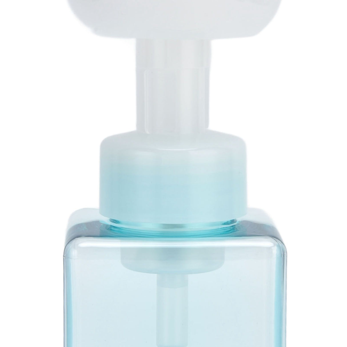 250ml Foaming Bottle PETG Plastic Flower Foam Dispenser Square Bottles for Cosmetic PackagingTransparent Blue
