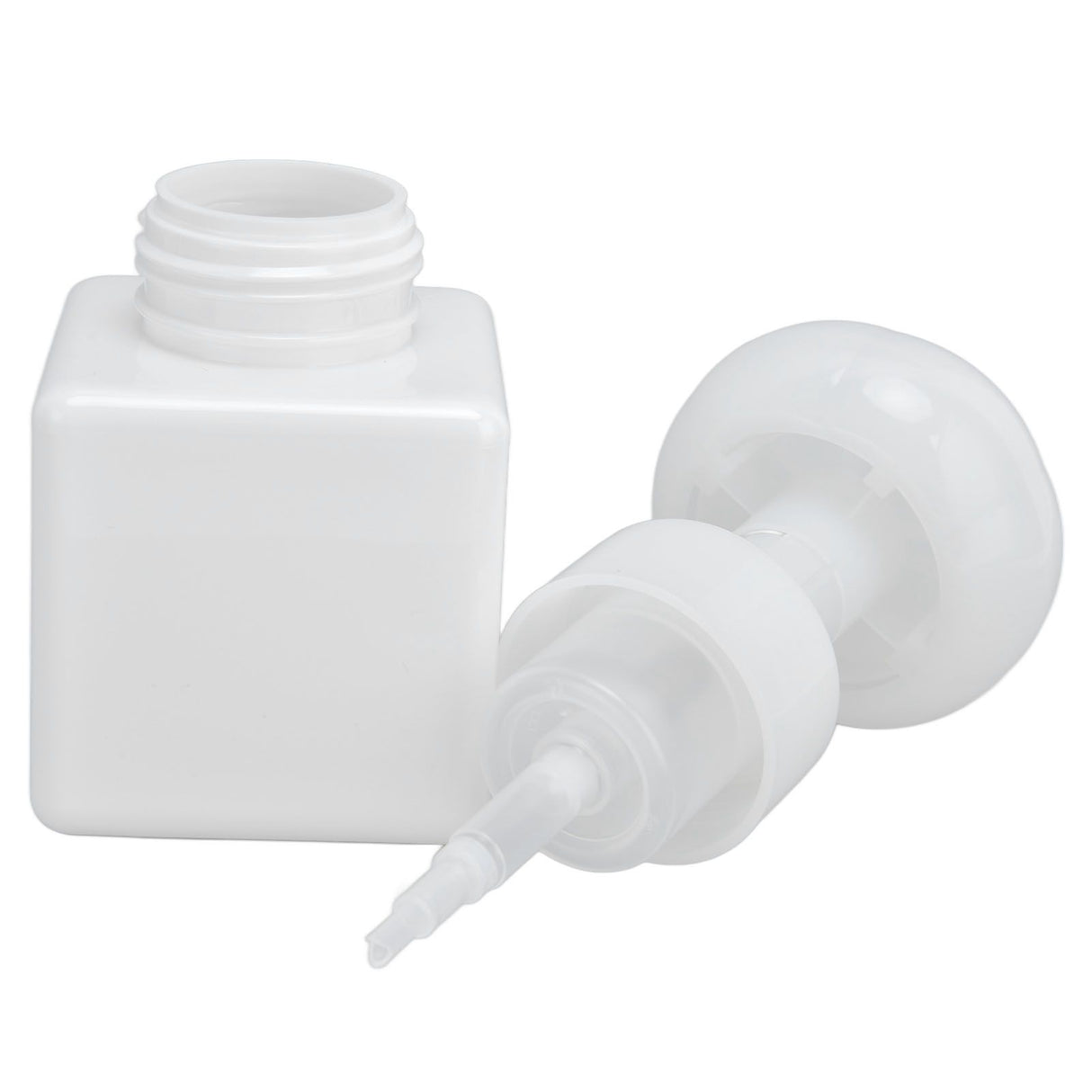 250ml Foaming Bottle PETG Plastic Flower Foam Dispenser Square Bottles for Cosmetic PackagingWhite