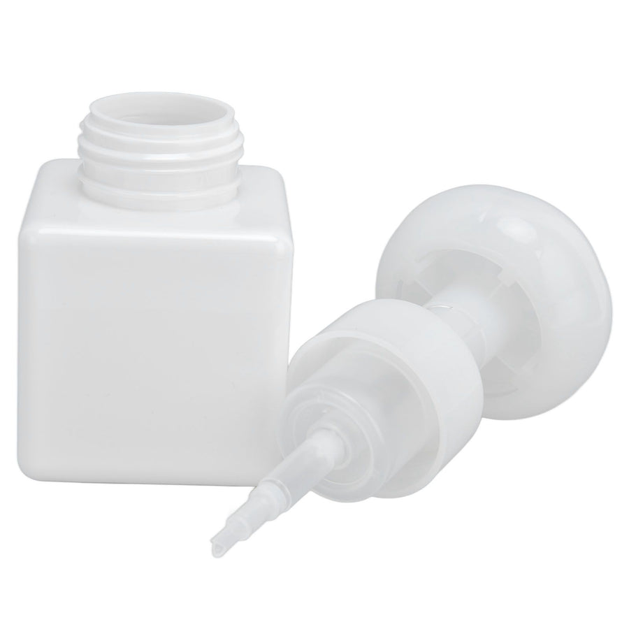 250ml Foaming Bottle PETG Plastic Flower Foam Dispenser Square Bottles for Cosmetic PackagingWhite