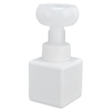 250ml Foaming Bottle PETG Plastic Flower Foam Dispenser Square Bottles for Cosmetic PackagingWhite - Rear View