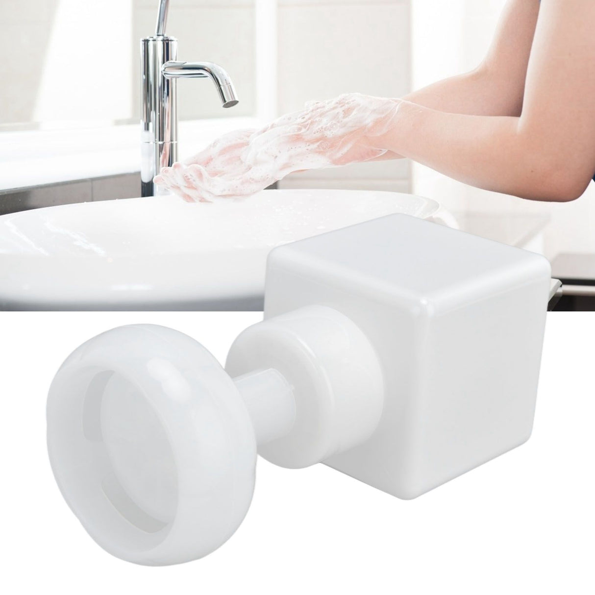 250ml Foaming Bottle PETG Plastic Flower Foam Dispenser Square Bottles for Cosmetic PackagingWhite