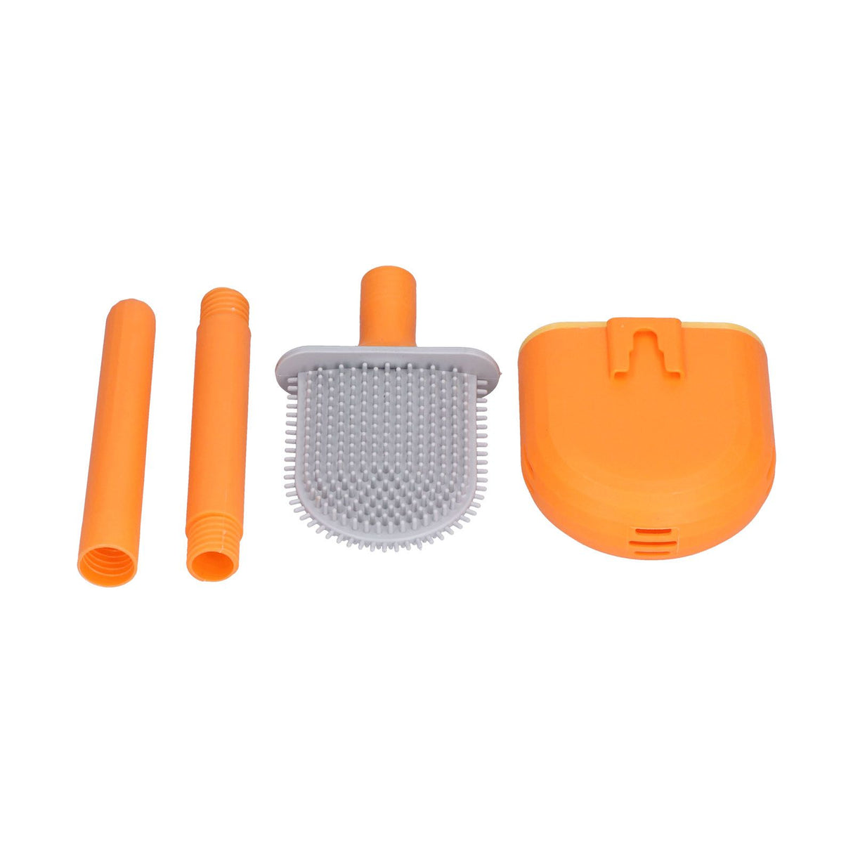 Wall Mounted Toilet Brush Drying Holder Set with Detachable Handle Cleaning Tool for Home Hotel BathroomOrange