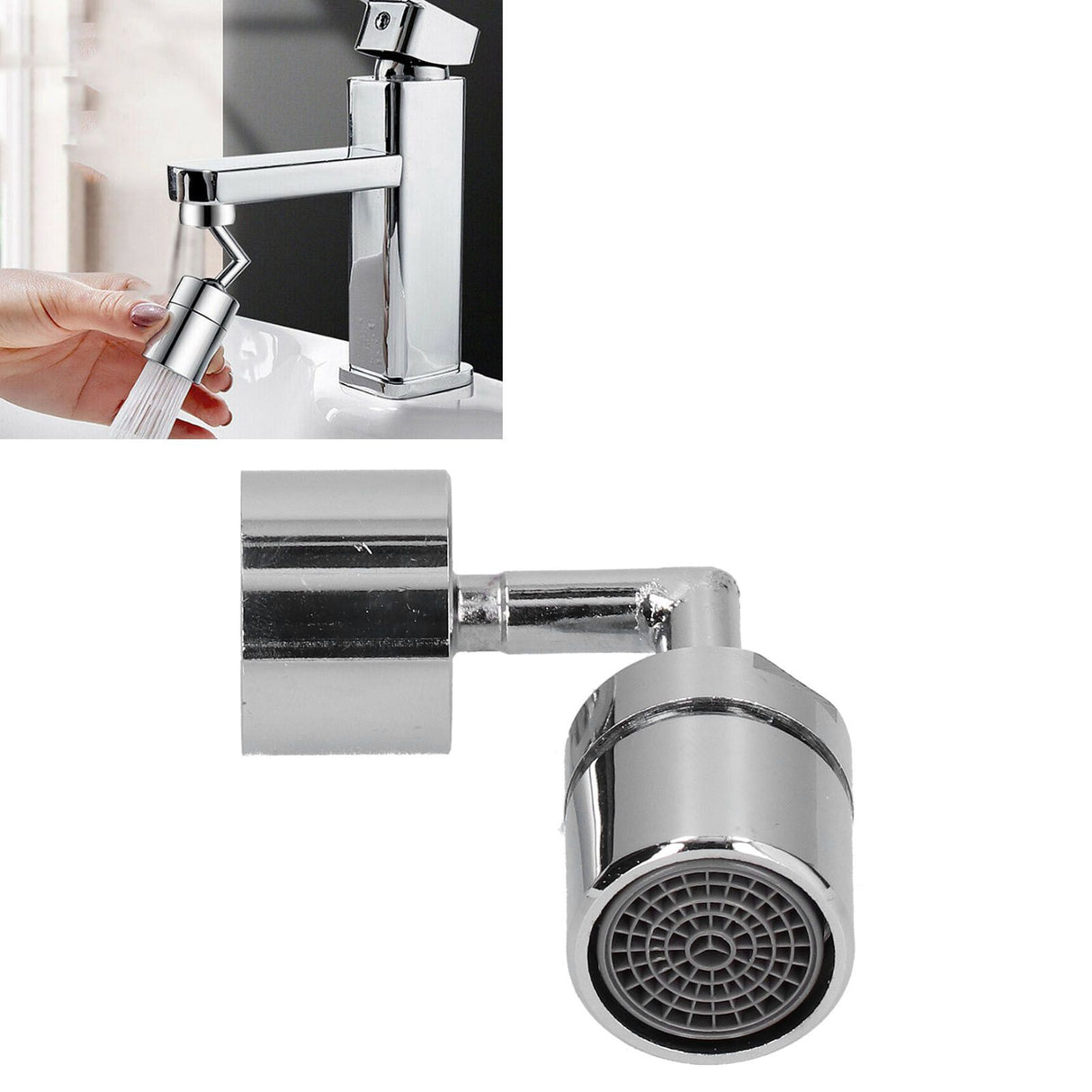 Universal Faucet Sprayer 720° Rotatable Faucet Filter Nozzle for Home Restaurant Silver 22mm Female Thread