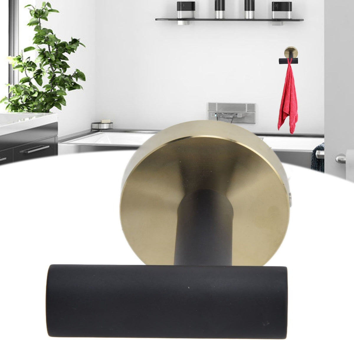 Towel Bar 4 Protective Layers Elegant Style Black Gold Bath Accessories for Kitchen Hotel