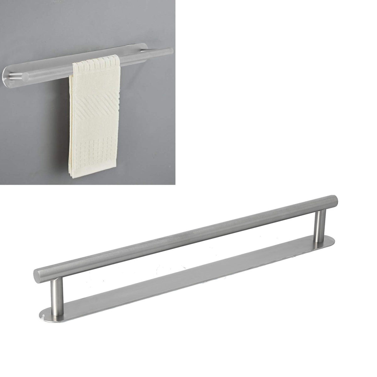 304 Stainless Steel Towel Rack Modern Style Single Rod Towel Bar Kitchen Dish Cloth Hanger for Bathroom Laundry Room50cm