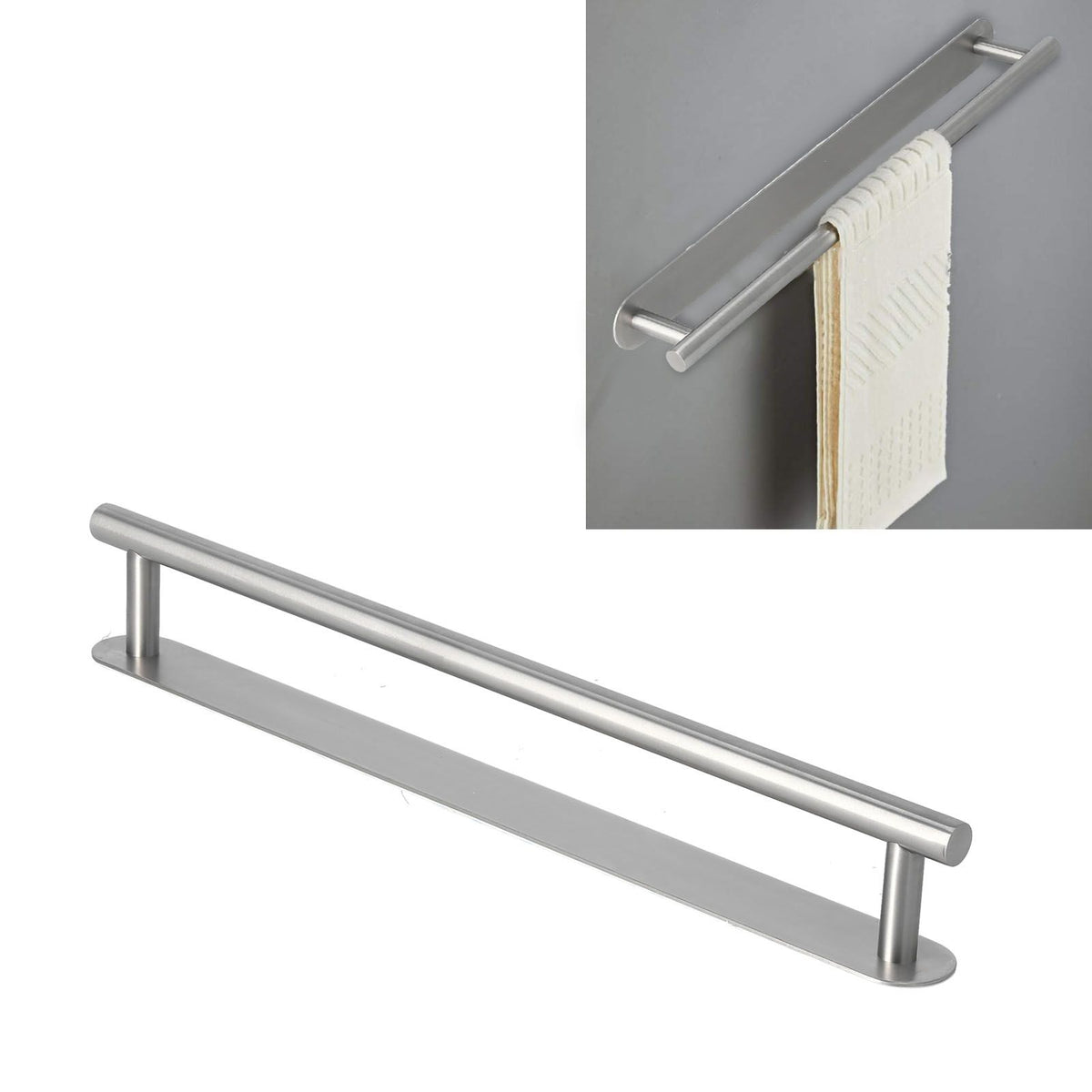 304 Stainless Steel Towel Rack Modern Style Single Rod Towel Bar Kitchen Dish Cloth Hanger for Bathroom Laundry Room50cm