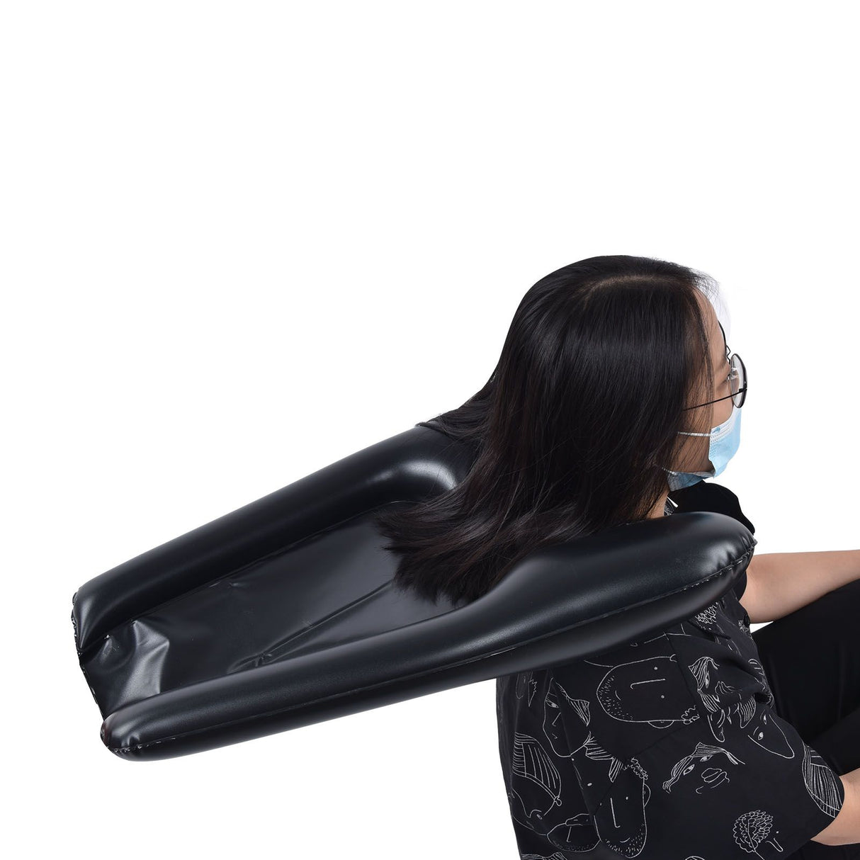 Inflatable Shampoo Bowl Portable Hair Washing Tray with Inflator Pump Lightweight Shampoo Basin