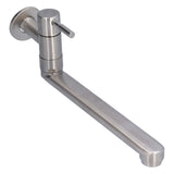G1/2 Lengthen Water Faucet 304 Stainless Steel Single Cold Water Tap for Kitchen Balcony Mop Pool - 45-Degree Angle