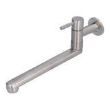 G1/2 Lengthen Water Faucet 304 Stainless Steel Single Cold Water Tap for Kitchen Balcony Mop Pool - Rear View