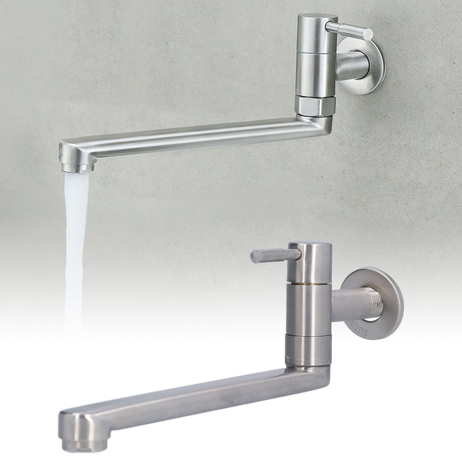 G1/2 Lengthen Water Faucet 304 Stainless Steel Single Cold Water Tap for Kitchen Balcony Mop Pool