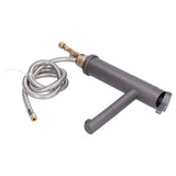 G1/2 Above Counter Basin Pull Out Faucet Set Cold Hot Mixing Water Tap with Water Pipes for Home Bathroom Gray - 45-Degree Angle