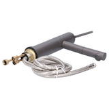 G1/2 Above Counter Basin Pull Out Faucet Set Cold Hot Mixing Water Tap with Water Pipes for Home Bathroom Gray