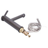 G1/2 Above Counter Basin Pull Out Faucet Set Cold Hot Mixing Water Tap with Water Pipes for Home Bathroom Gray