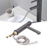 G1/2 Above Counter Basin Pull Out Faucet Set Cold Hot Mixing Water Tap with Water Pipes for Home Bathroom Gray - Extra Image