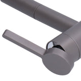 G1/2 Above Counter Basin Pull Out Faucet Set Cold Hot Mixing Water Tap with Water Pipes for Home Bathroom Gray