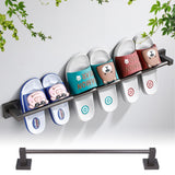 Slippers Rack Grey Wall Mounted Hanging Shoe Organizer Bathroom Storage Accessories