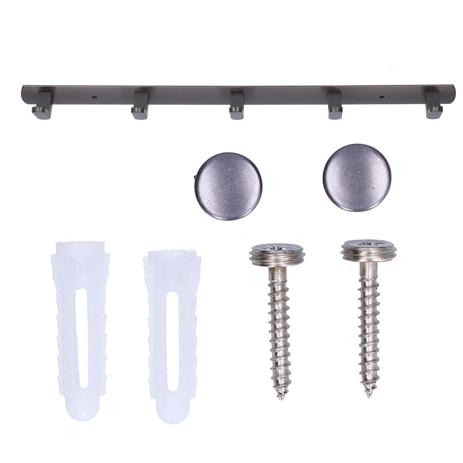 45cm Row Hook Wall Mount Aluminium Alloy Coat Towel Hook for Kitchen Bathroom Bedroom Closet