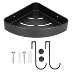 Shower Shelf Wall Mounted Triangular Corner Shelves Storage Rack Organizer for Home Bathroom Rest Room Black