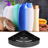Shower Shelf Wall Mounted Triangular Corner Shelves Storage Rack Organizer for Home Bathroom Rest Room Black - Extra Image