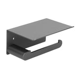 Toilet Paper Holder Stainless Steel Wall Mounted Toilet Paper Roll Holder with Shelf Matte Black for Bathroom
