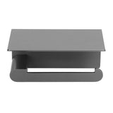 Toilet Paper Holder Stainless Steel Wall Mounted Toilet Paper Roll Holder with Shelf Matte Black for Bathroom - Top-Down View
