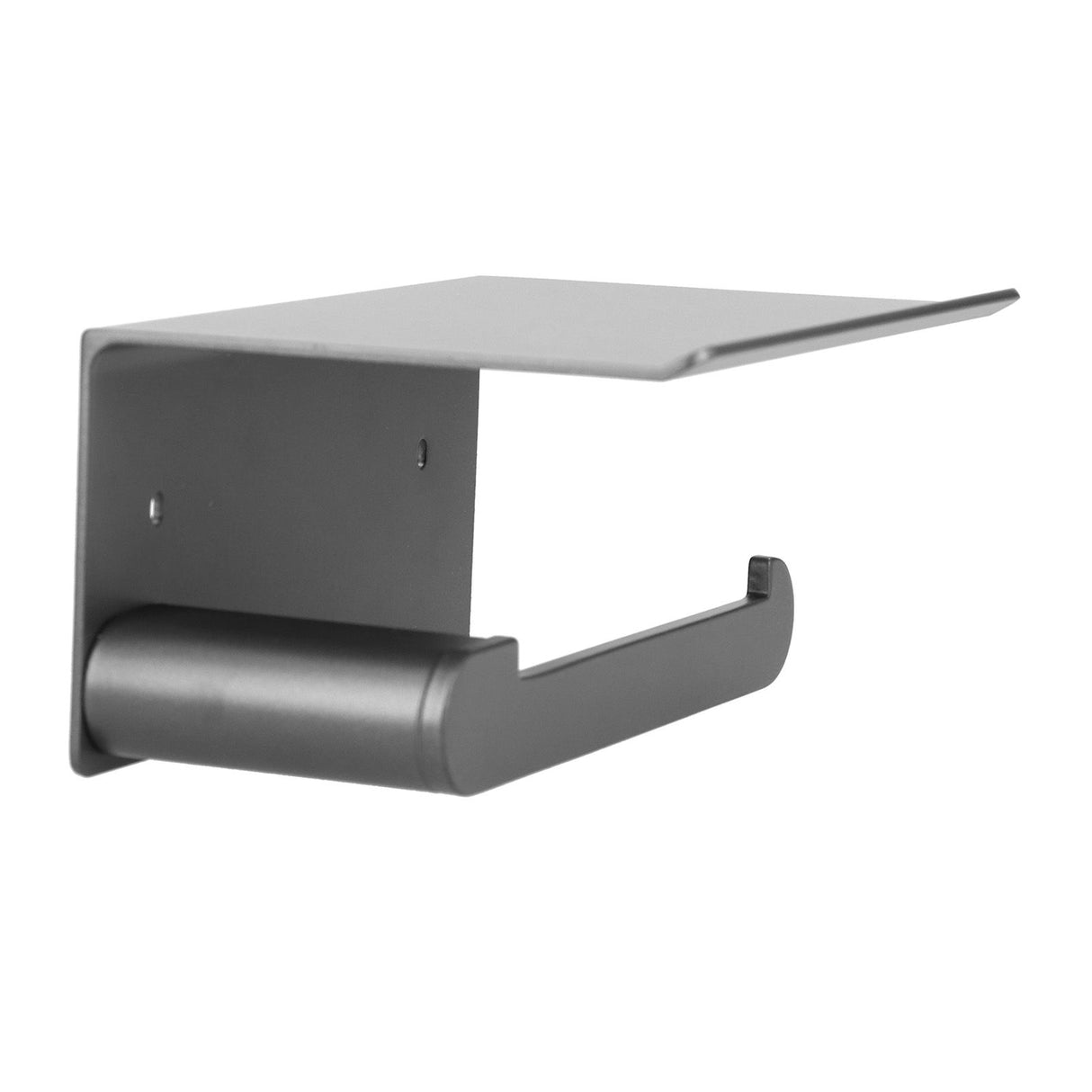 Toilet Paper Holder Stainless Steel Wall Mounted Toilet Paper Roll Holder with Shelf Matte Black for Bathroom