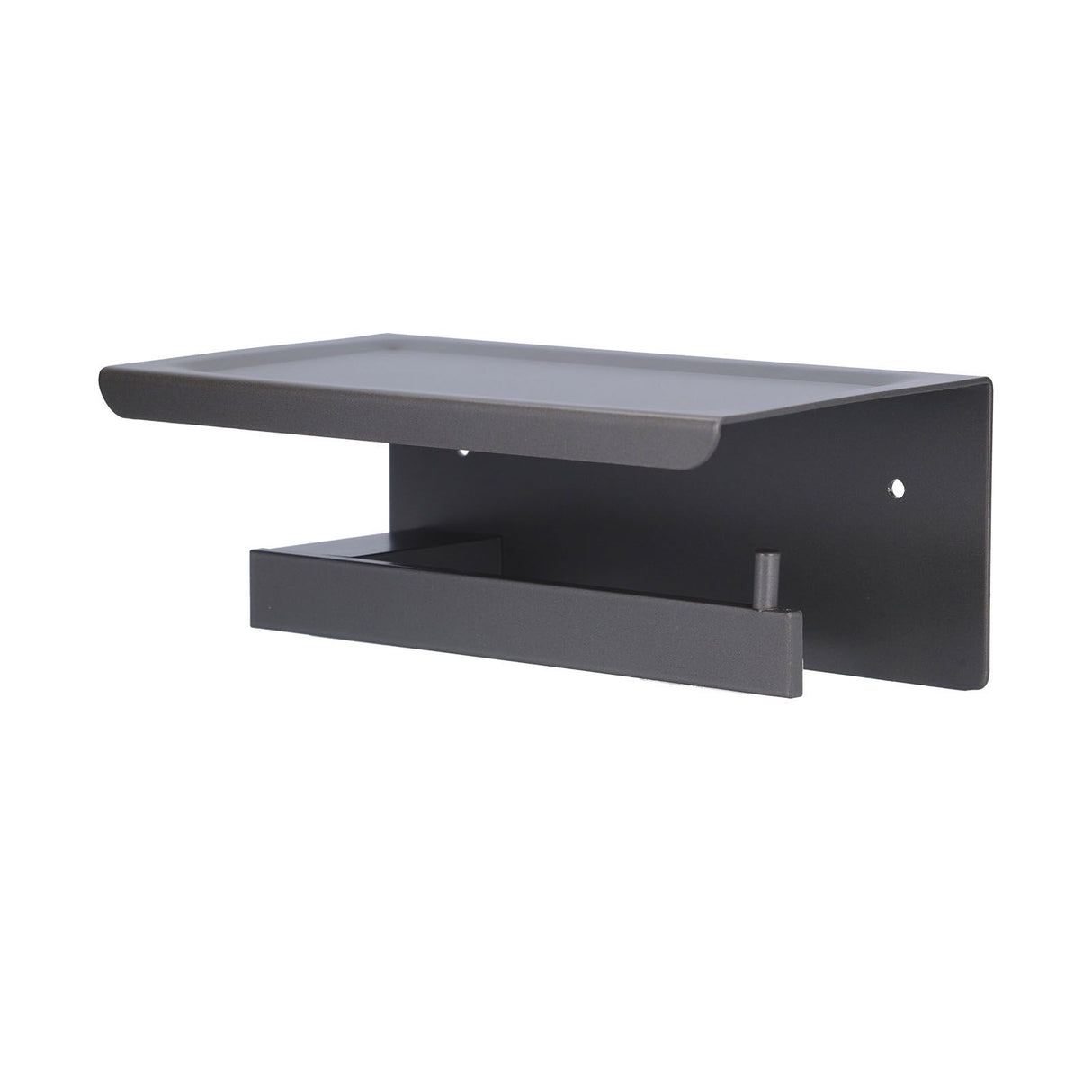Toilet Paper Holder Aluminium Alloy Anti Rust Bathroom Phone Holder Gray Widen Punch Installation