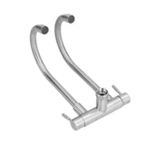 G3/4 Double Nozzle Single Cold Faucet 360 Degree Rotating 304 Stainless Steel Basin Tap for Kitchen Bathroom