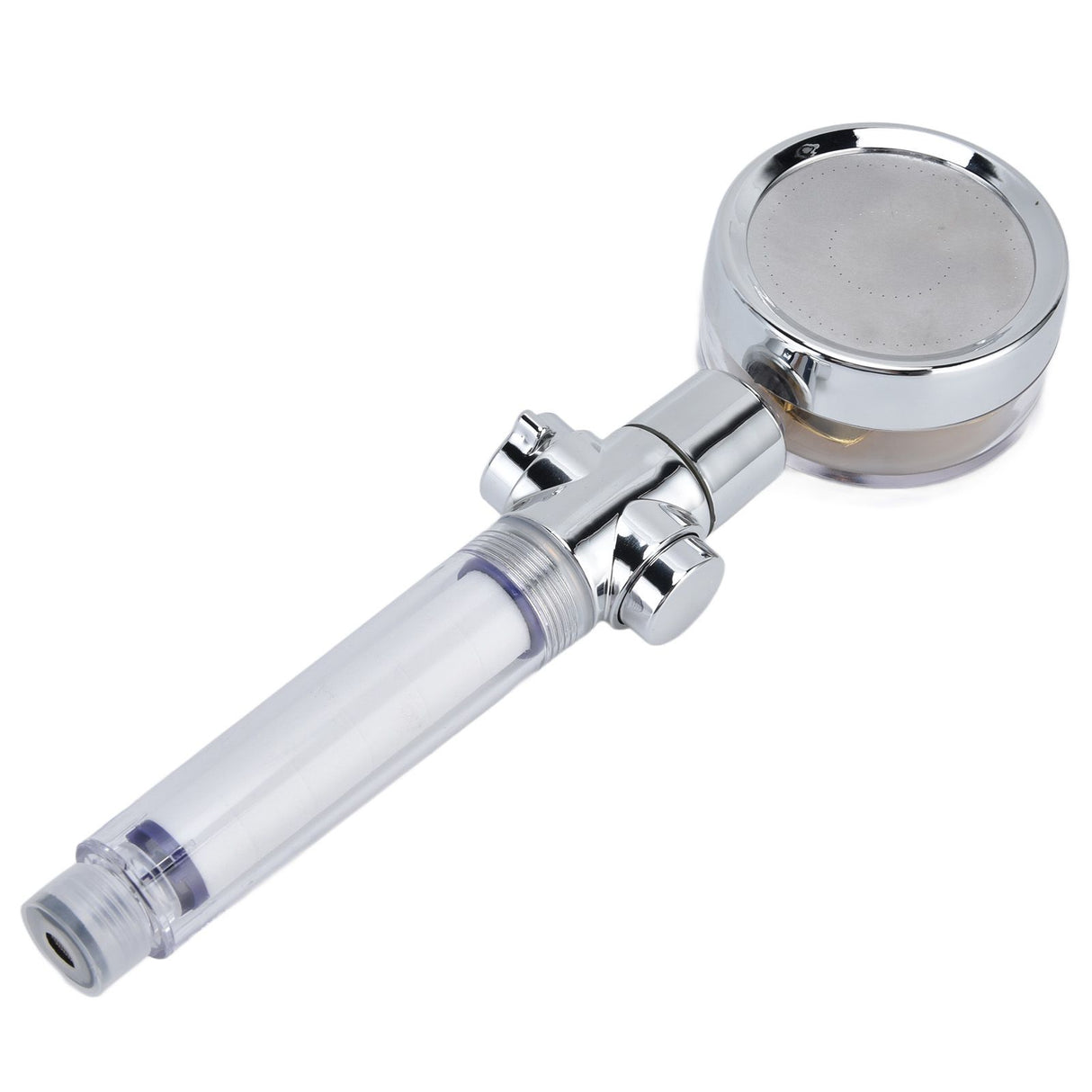 Turbocharged Fan Shower Head Handheld Propeller Driven 360° Rotation G1/2 Thread Detachable for Water SavingGold