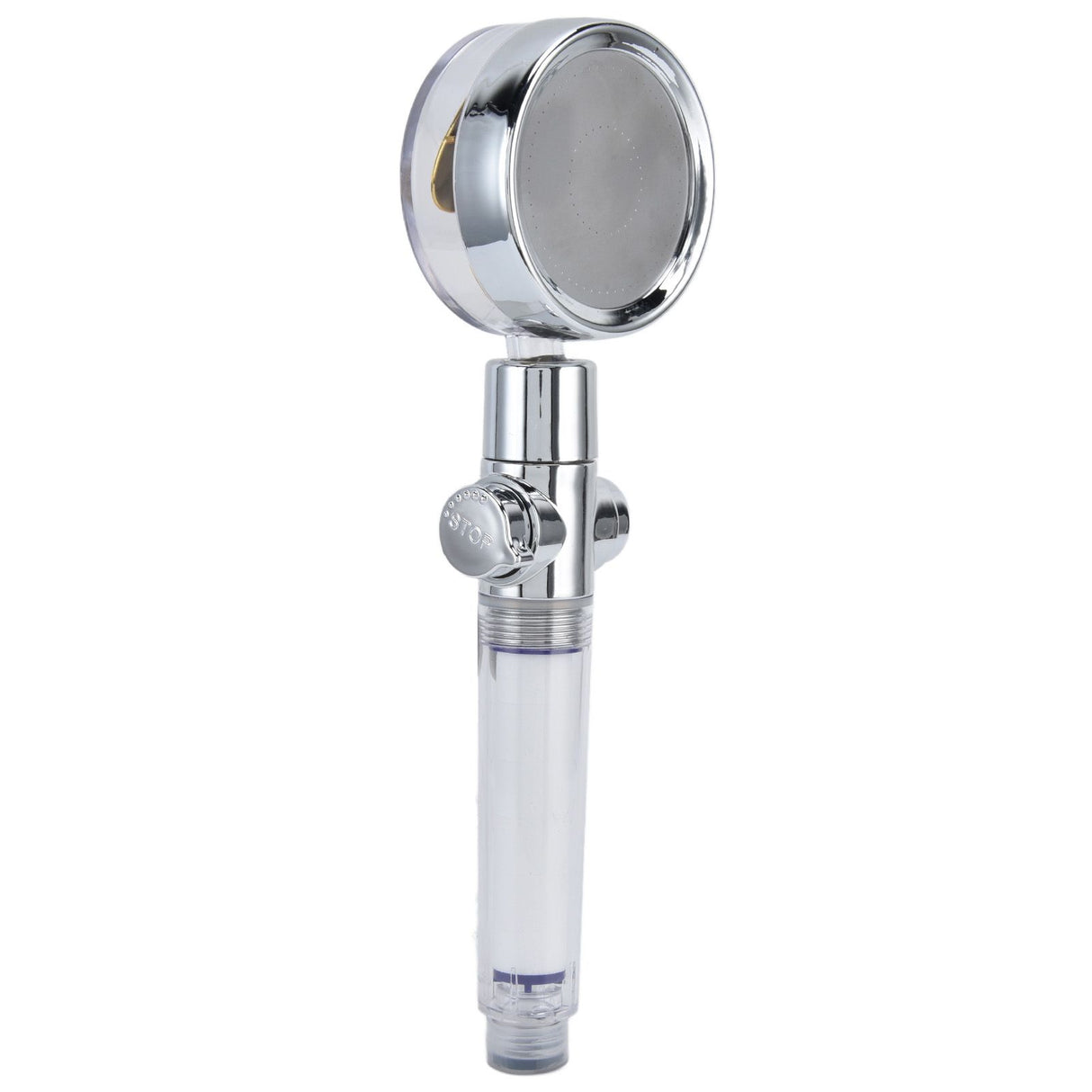 Turbocharged Fan Shower Head Handheld Propeller Driven 360° Rotation G1/2 Thread Detachable for Water SavingGold